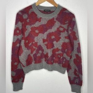Rag & Bone Mohair Cheetah Print Crop Sweater